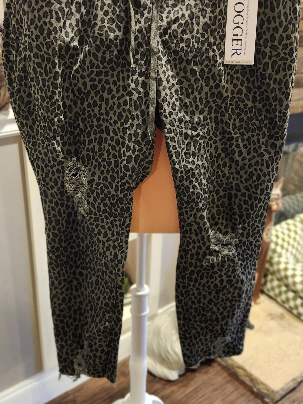 YMI Olive and Black Leopard Print Jeggings